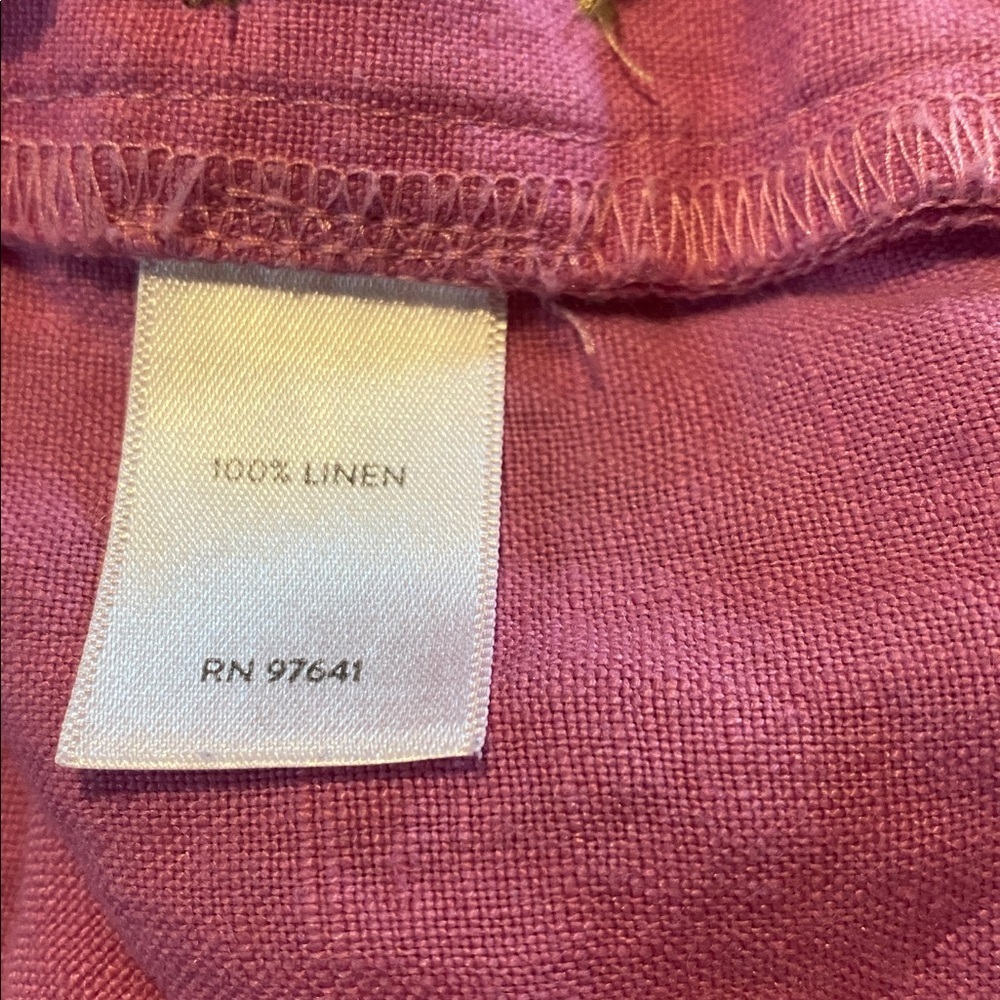 J. Jill Linen Sailor Pant Wide Leg Trouser Sugar Pink Size SP - Picture 11 of 11